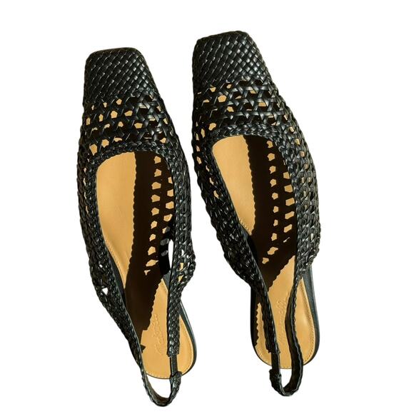 Madewell Women's The Ophelia Slingback Flats Leather Upper True Black Size 7.5 - Picture 7 of 11